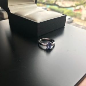 Ernest Jones 18ct white gold, sapphire and diamond